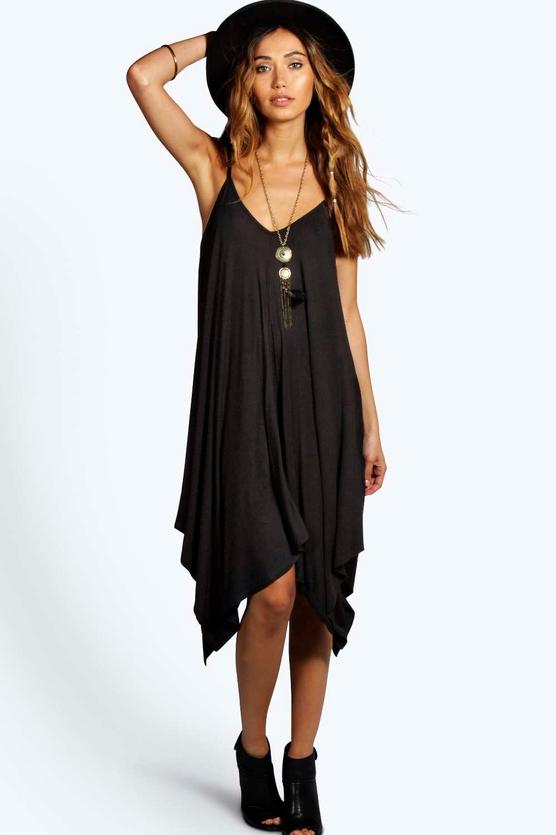 Jen Asymmetric Nem Strappy Swing Dress